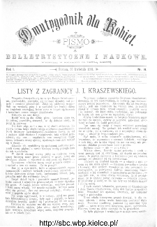 Dwutygodnik dla Kobiet : pismo beletrystyczne i naukowe, R.1, 1881, nr 16