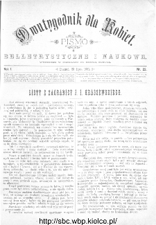 Dwutygodnik dla Kobiet : pismo beletrystyczne i naukowe, R.1, 1881, nr 22