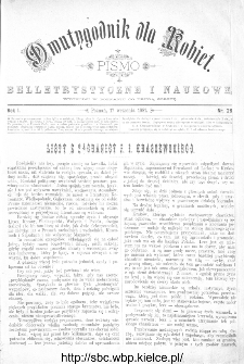 Dwutygodnik dla Kobiet : pismo beletrystyczne i naukowe, R.1, 1881, nr 26