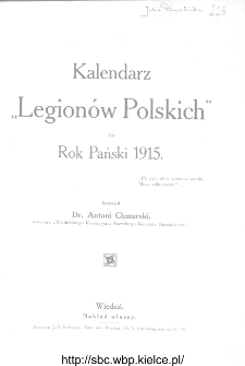 Kalendarz "Legionów Polskich" na Rok Pański 1915