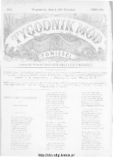 Tygodnik Mód i Powieści : z dodatkiem illustrowanym ubrań i robót kobiecych 1886, nr 3