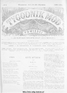 Tygodnik Mód i Powieści : z dodatkiem illustrowanym ubrań i robót kobiecych 1886, nr 5