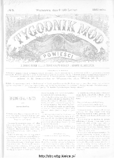 Tygodnik Mód i Powieści : z dodatkiem illustrowanym ubrań i robót kobiecych 1886, nr 8