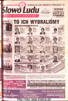 Słowo Ludu 2001 R.LII, nr 224 (Ponidzie, Jędrzejów, Włoszczowa,Sandomierz, Staszów, Opatów)