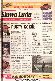 Słowo Ludu 2002 R.LIV, nr 89 (Ponidzie, Jędrzej&oacute;w, Włoszczowa,Sandomierz, Stasz&oacute;w, Opat&oacute;w)