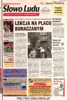 Słowo Ludu 2002 R.LIV, nr 205 (Ponidzie, Jędrzej&oacute;w, Włoszczowa,Sandomierz, Stasz&oacute;w, Opat&oacute;w)