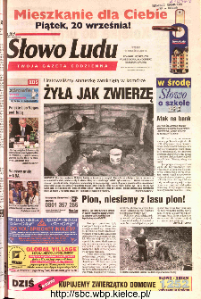 Słowo Ludu 2002 R.LIV, nr 210 (Ponidzie, Jędrzej&oacute;w, Włoszczowa,Sandomierz, Stasz&oacute;w, Opat&oacute;w)