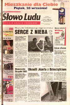 Słowo Ludu 2002 R.LIV, nr 212 (Ponidzie, Jędrzej&oacute;w, Włoszczowa,Sandomierz, Stasz&oacute;w, Opat&oacute;w)