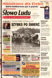 Słowo Ludu 2002 R.LIV, nr 217 (Ponidzie, Jędrzej&oacute;w, Włoszczowa,Sandomierz, Stasz&oacute;w, Opat&oacute;w)