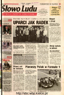 Słowo Ludu 2002 R.LIV, nr 248 (Ponidzie, Jędrzejów, Włoszczowa,Sandomierz, Staszów, Opatów)