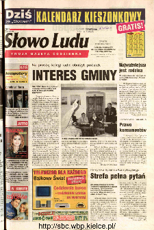 Słowo Ludu 2002 R.LIV, nr 288 (Ponidzie, Jędrzej&oacute;w, Włoszczowa,Sandomierz, Stasz&oacute;w, Opat&oacute;w)