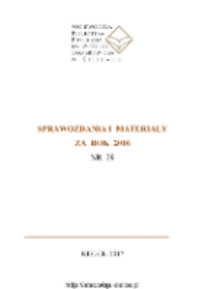 Sprawozdania i materiały za rok 2016, nr 29