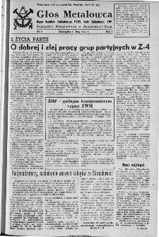 Głos Metalowca : organ Komitetu Zakładowego PZPR, Rady Zakładowej, ZMP Zakład&oacute;w Metalowych w Skarżysku-Kamiennej, 1953, nr 9