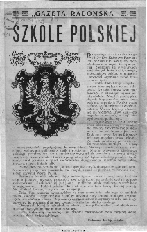 Gazeta Radomska Szkole Polskiej