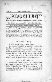Promień : miesięcznik młodzieży Seminaryum Nauczycielskiego ziemi radomskiej, 1925, nr 1