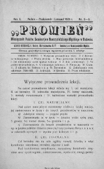 Promień : miesięcznik młodzieży Seminaryum Nauczycielskiego ziemi radomskiej, 1925, nr 2-3
