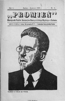 Promień : miesięcznik młodzieży Seminaryum Nauczycielskiego ziemi radomskiej, 1925, nr 4