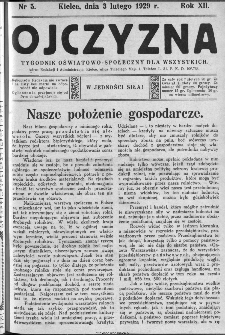 Ojczyzna : tygodnik oświatowo-społeczny dla wszystkich, 1929, nr 5