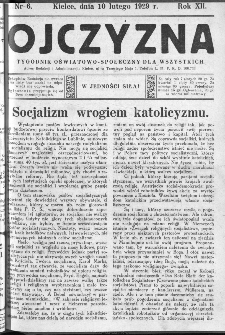 Ojczyzna : tygodnik oświatowo-społeczny dla wszystkich, 1929, nr 6