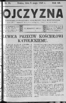 Ojczyzna : tygodnik oświatowo-społeczny dla wszystkich, 1929, nr 18