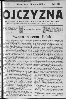 Ojczyzna : tygodnik oświatowo-społeczny dla wszystkich, 1929, nr 21