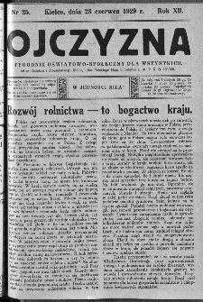 Ojczyzna : tygodnik oświatowo-społeczny dla wszystkich, 1929, nr 25