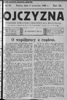 Ojczyzna : tygodnik oświatowo-społeczny dla wszystkich, 1929, nr 36