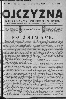 Ojczyzna : tygodnik oświatowo-społeczny dla wszystkich, 1929, nr 37