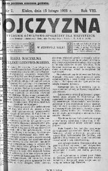 Ojczyzna : tygodnik oświatowo-społeczny dla wszystkich, 1925, nr 7