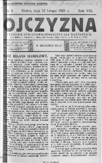 Ojczyzna : tygodnik oświatowo-społeczny dla wszystkich, 1925, nr 8
