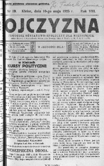 Ojczyzna : tygodnik oświatowo-społeczny dla wszystkich, 1925, nr 19