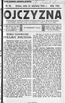 Ojczyzna : tygodnik oświatowo-społeczny dla wszystkich, 1925, nr 24