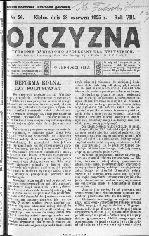 Ojczyzna : tygodnik oświatowo-społeczny dla wszystkich, 1925, nr 26