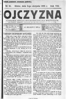 Ojczyzna : tygodnik oświatowo-społeczny dla wszystkich, 1925, nr 31