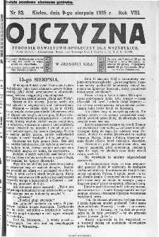 Ojczyzna : tygodnik oświatowo-społeczny dla wszystkich, 1925, nr 32