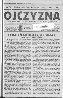 Ojczyzna : tygodnik oświatowo-społeczny dla wszystkich, 1925, nr 36