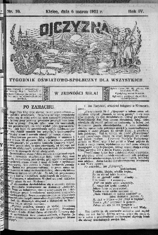Ojczyzna : tygodnik oświatowo-społeczny dla wszystkich, 1921, nr 10