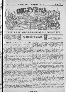 Ojczyzna : tygodnik oświatowo-społeczny dla wszystkich, 1921, nr 32