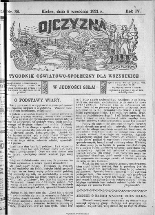 Ojczyzna : tygodnik oświatowo-społeczny dla wszystkich, 1921, nr 36