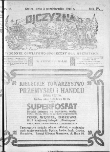 Ojczyzna : tygodnik oświatowo-społeczny dla wszystkich, 1921, nr 40