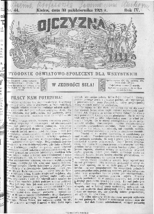 Ojczyzna : tygodnik oświatowo-społeczny dla wszystkich, 1921, nr 44