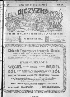 Ojczyzna : tygodnik oświatowo-społeczny dla wszystkich, 1921, nr 48