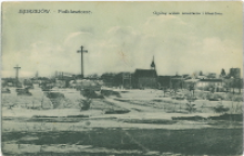 Jedrzej&oacute;w podklasztorze. Og&oacute;lny widok cmentarza i klasztoru.