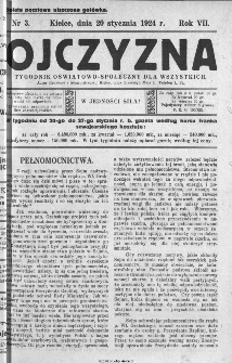 Ojczyzna : tygodnik oświatowo-społeczny dla wszystkich, 1924, nr 3