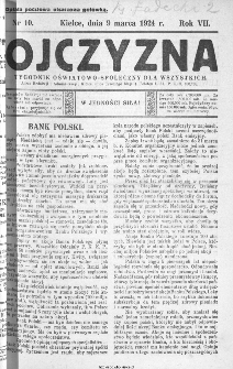 Ojczyzna : tygodnik oświatowo-społeczny dla wszystkich, 1924, nr 10