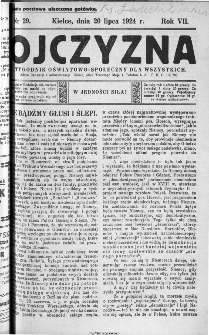 Ojczyzna : tygodnik oświatowo-społeczny dla wszystkich, 1924, nr 29