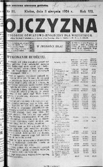 Ojczyzna : tygodnik oświatowo-społeczny dla wszystkich, 1924, nr 31