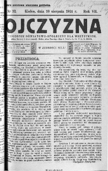 Ojczyzna : tygodnik oświatowo-społeczny dla wszystkich, 1924, nr 32