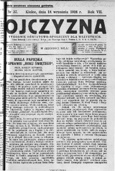 Ojczyzna : tygodnik oświatowo-społeczny dla wszystkich, 1924, nr 37