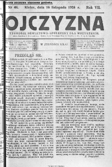 Ojczyzna : tygodnik oświatowo-społeczny dla wszystkich, 1924, nr 46